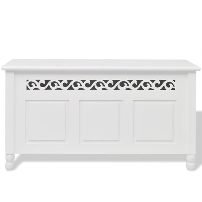 vidaXL - Opbergbankje - barokstijl - MDF - wit