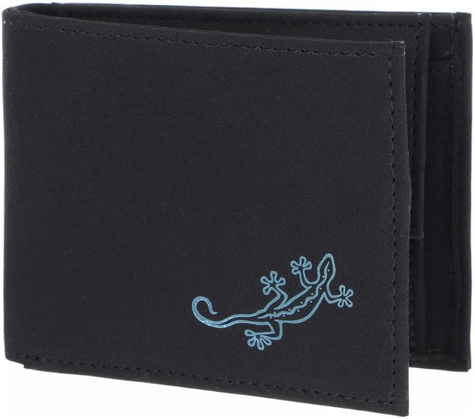 oxmox portemonnee New Cryptan RFID Protect Pocketbörse Lizard 2.0 Print Cyan Black zwart