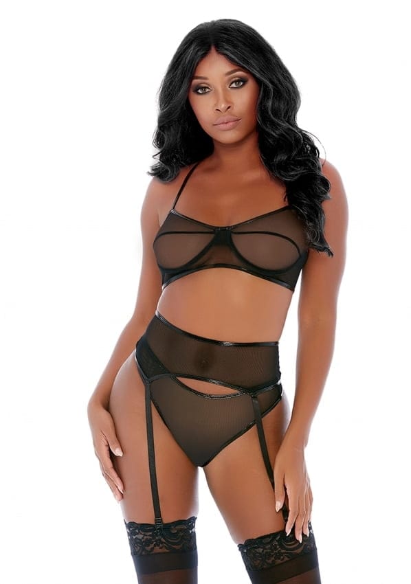 Forplay Compare and Contrast - Lingerie Set black L