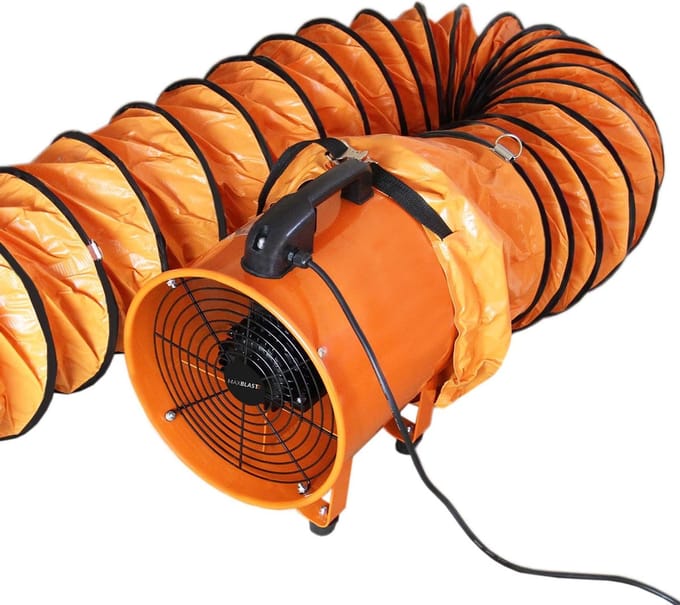 Maxblast professionele ventilator - grijs - ø300 mm - 6 m slang