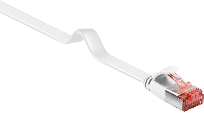 Goobay - U/FTP platte netwerkkabel CAT6 - Wit - 2 meter