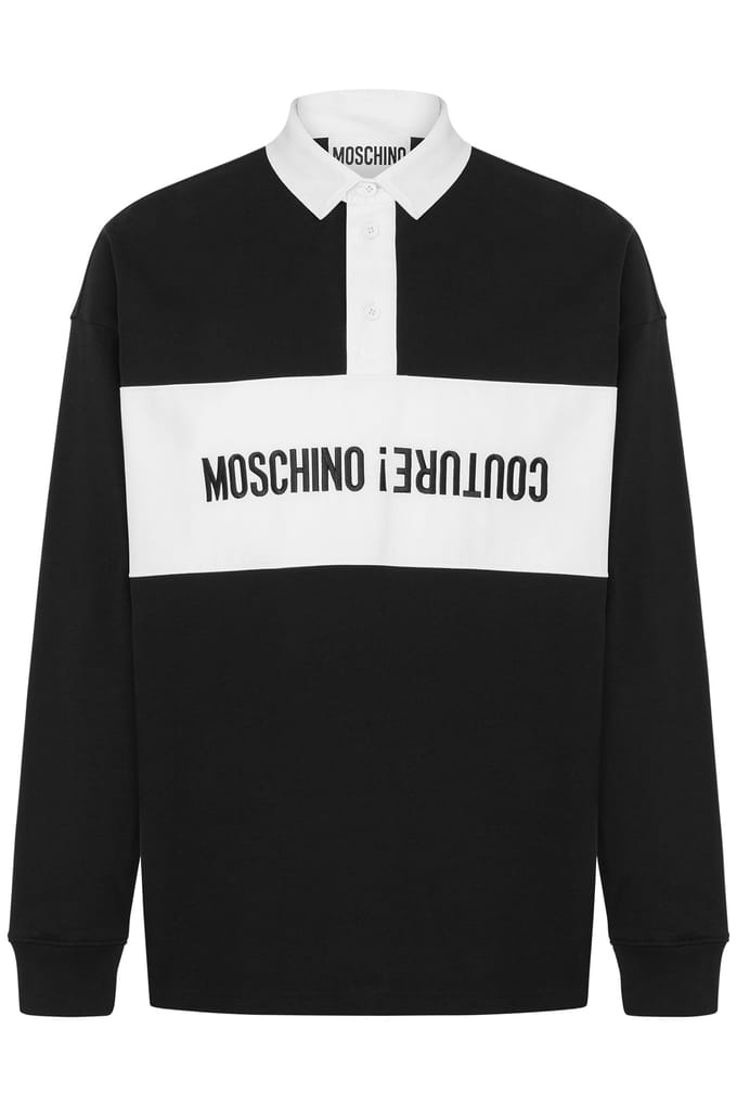 Moschino Regular Long Sleeves Polo Black Taglia: 48 | Maglie a manica lunga Outlet | Uomo | Nero