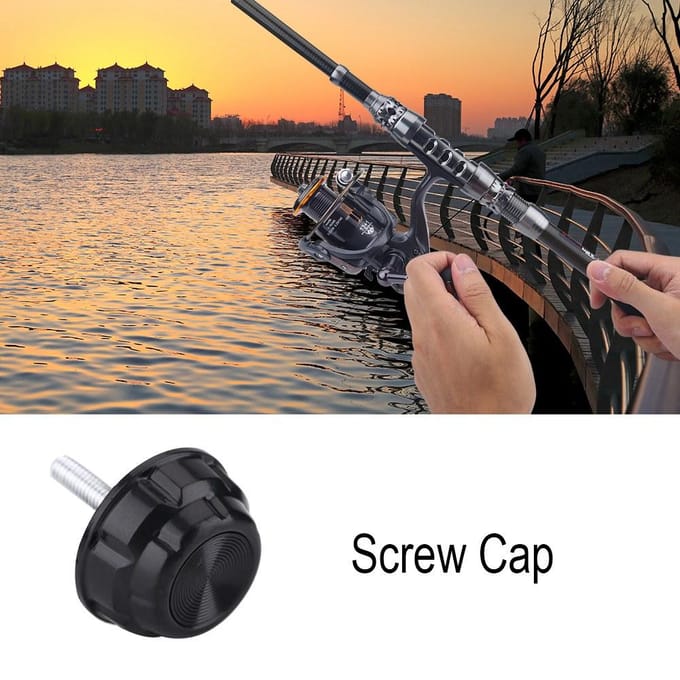 Lot de 10 bouchons à vis pratiques et durables avec joints pour poignée de moulinet de pêche gray