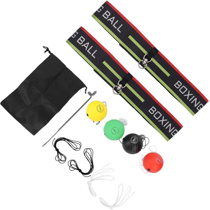 Boksen Reflexbal voor Verstelbare Hoofdband Reflexbal Set voor Hand-Oog Coördinatie Training black