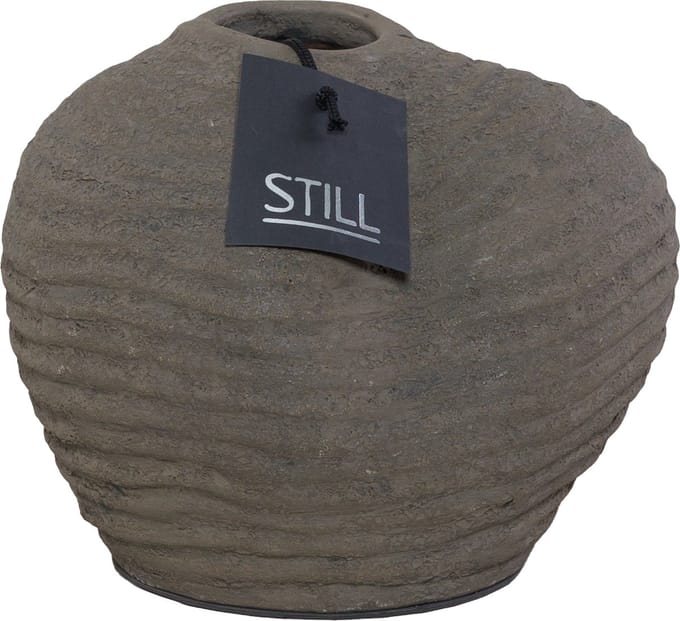 STILL - Vaas - Organische Vorm - Ribbels - Dark - Bruin - 20 x 18 cm