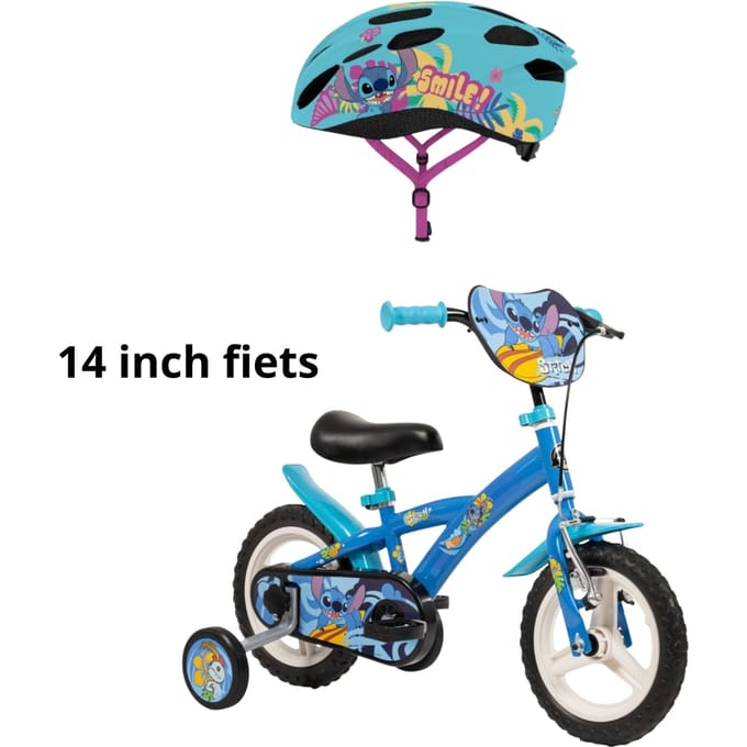 Lilo & stitch fietsset; fiets 14 inch en helm