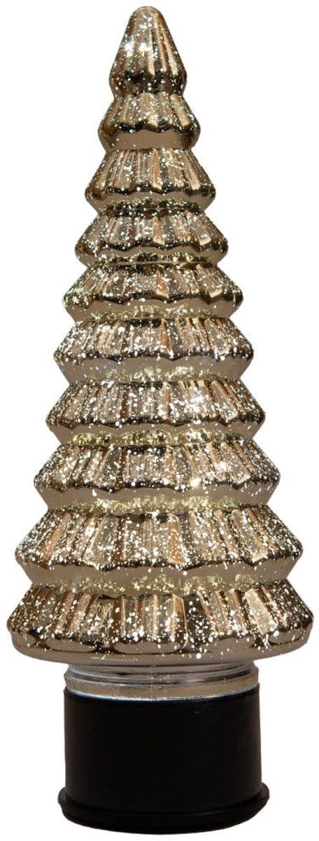 Kerstboompje glas 20led r 13xh35cm metallic goud