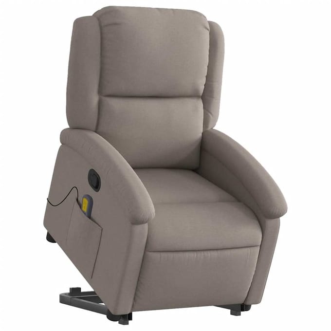 vidaXL - Sta-op-massagestoel - verstelbaar - stof - taupe