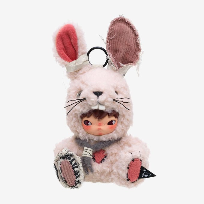 POP MART Hirono Little Hare Pluche Poppen Hanger Serie Figuren white
