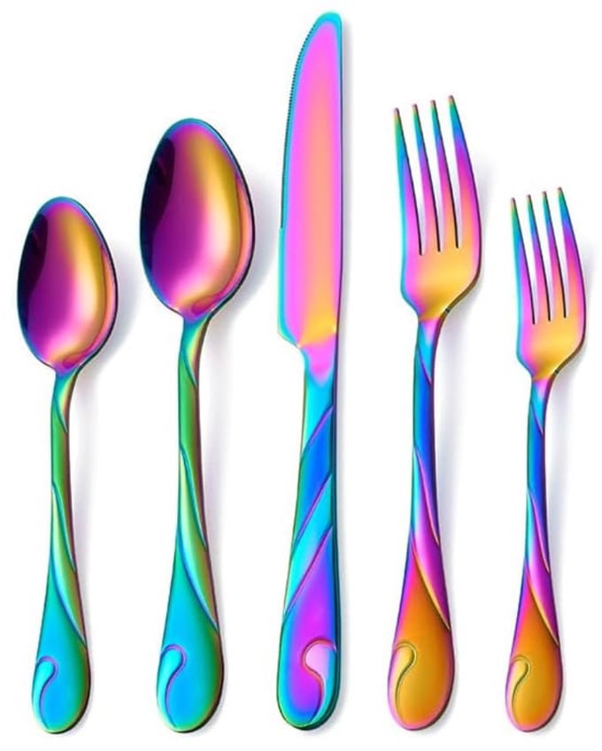 MRKK® Bestekset 8 Persoons - Servies - Serviesset 6 - Regenboog
