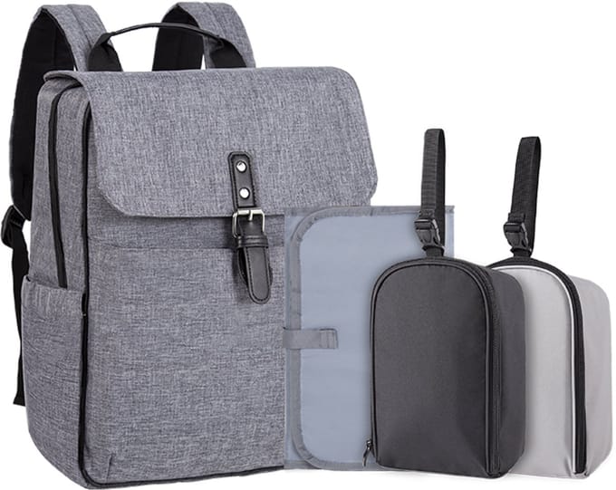 Novi Verzorgingsrugzak Functional Grey – Luiertas – Waterafstotend