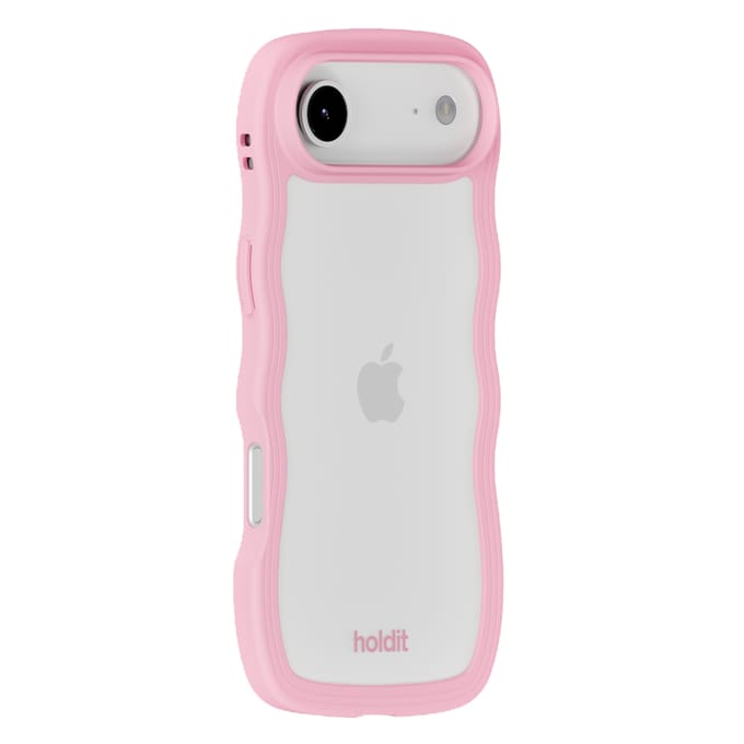 Holdit Wavy Case geschikt voor Apple iPhone Air - Transparent / Pink