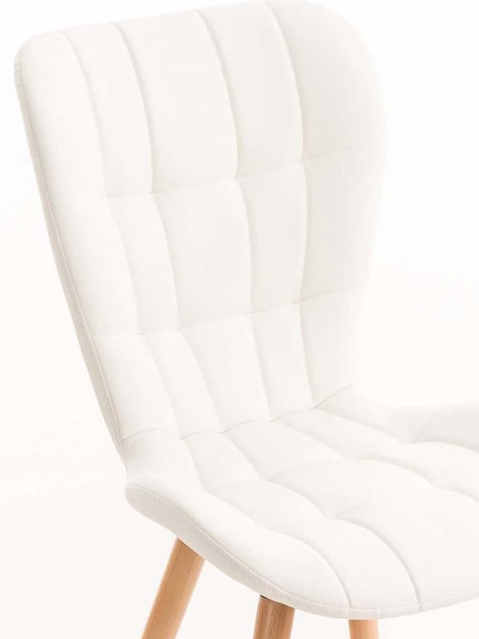 CLP Elda Set van 4 eetkamerstoelen - Kunstleer wit
