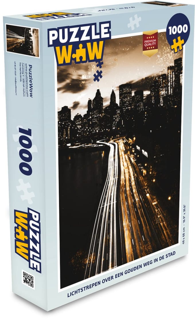Puzzel Goud - Snelweg - Steden - Legpuzzel - Puzzel 1000 stukjes volwassenen