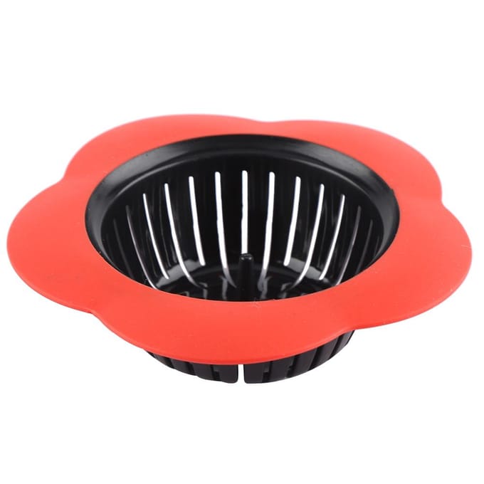 Bloemvormig Plastic Bekken Zeefje Afvoerstop Keuken Badkamer Accessoires (Rood) black