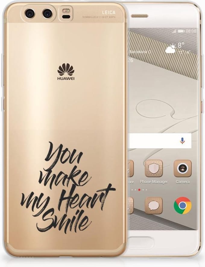 Huawei P10 Plus Siliconen hoesje met naam Heart Smile