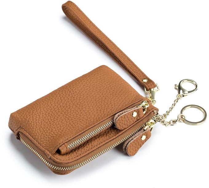 Dailygoods - Sleuteltas - Vintage Rits Sleutelhanger - Bruin