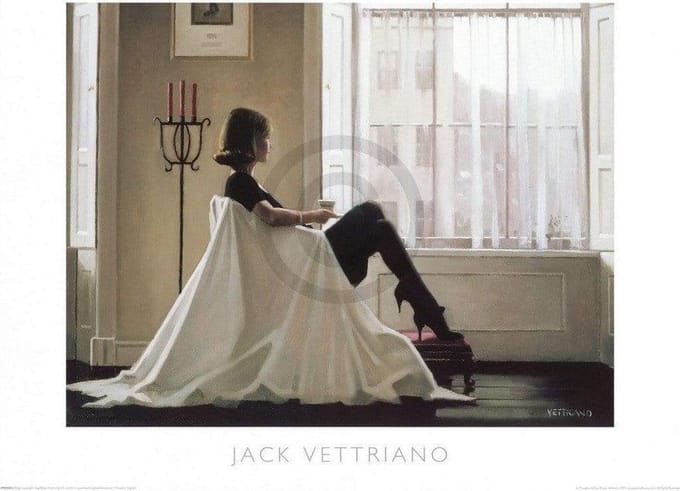 Kunstdruk Jack Vettriano - In Thoughts of You 50x40cm