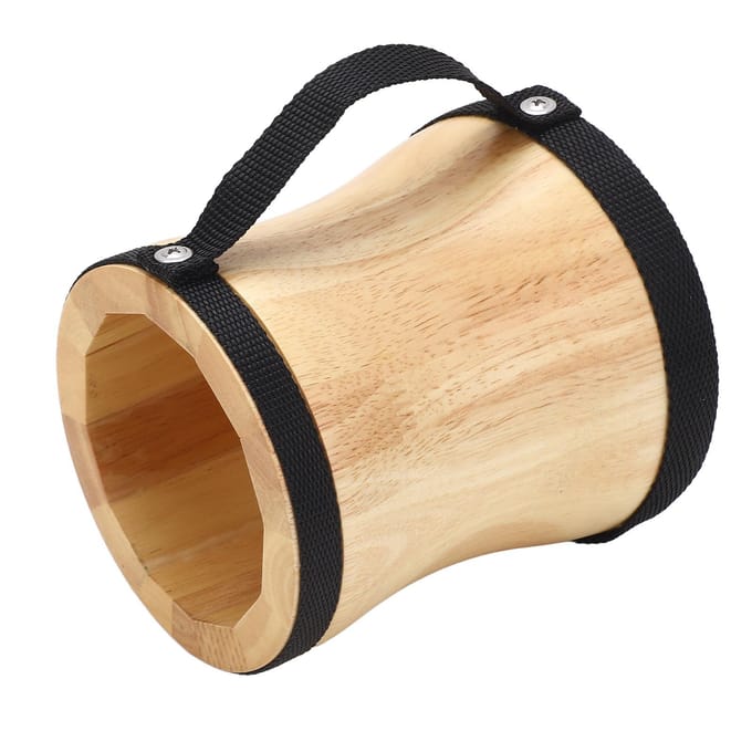 Handdrumstel Hout Schapenvacht Top Professioneel Percussie-instrument Trommel met Stok Zwart beige