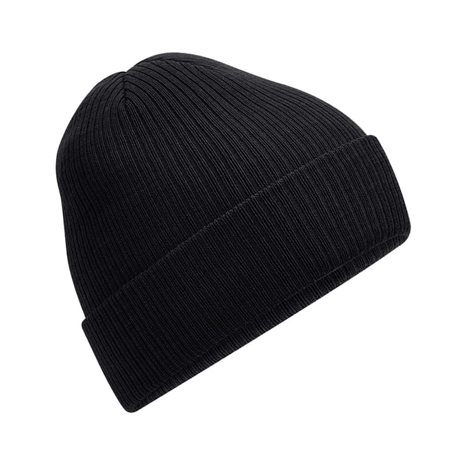 Beechfield Geribde muts Polylana (Zwart)
