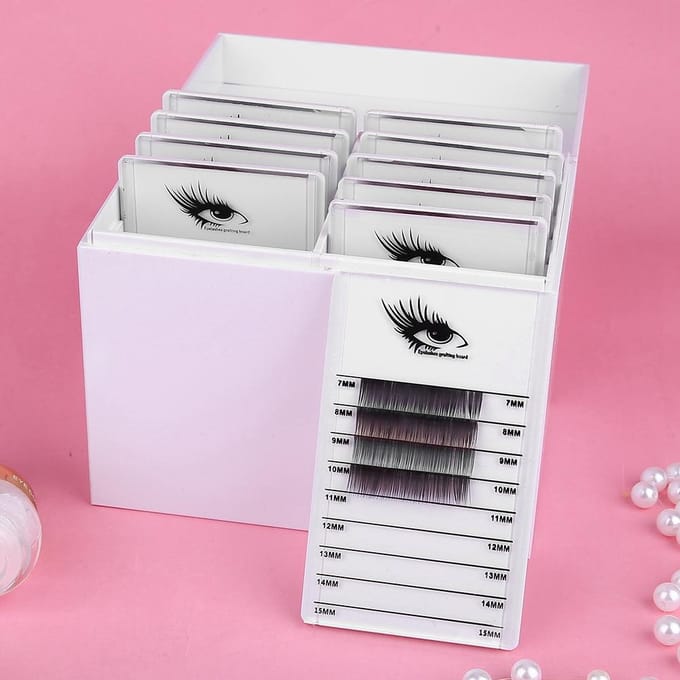 Boîte de Rangement pour Extensions de Cils 10 Couches Organisateur de Maquillage pour Faux Cils white