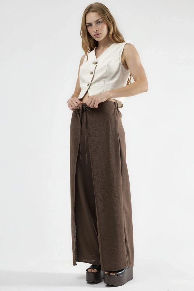 Tapered Taillebroek met Rijgdetail van Crêpe