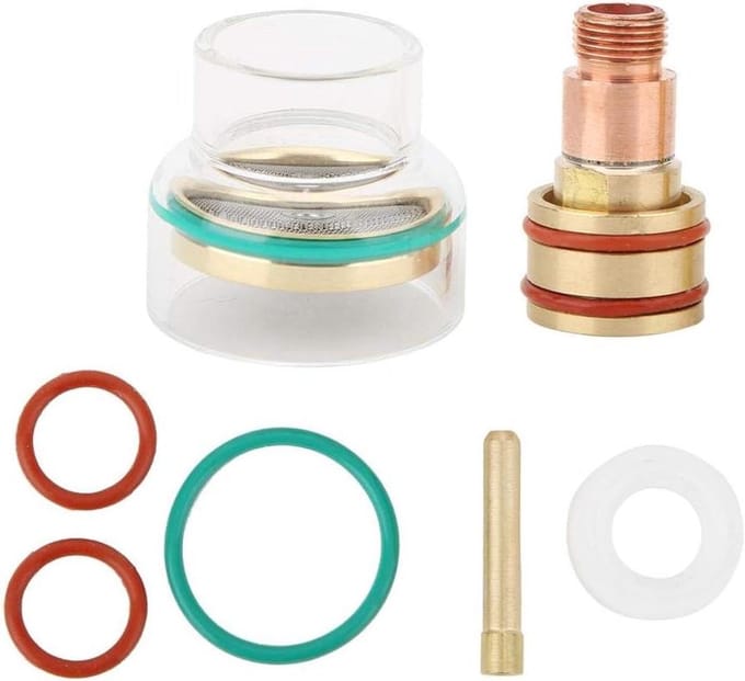 TIG Lasbrander Accessoires - Laskit Glasbeker - Nauwkeurig Lassen - Gasbesparing 30% - 2.4MM - Transparant