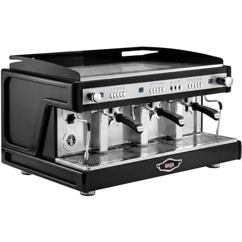 WEGA Airy - Portafiltermachine - 3 groepen - 5.6 kW - met 2 melkopschuimers & heet water - Zwart