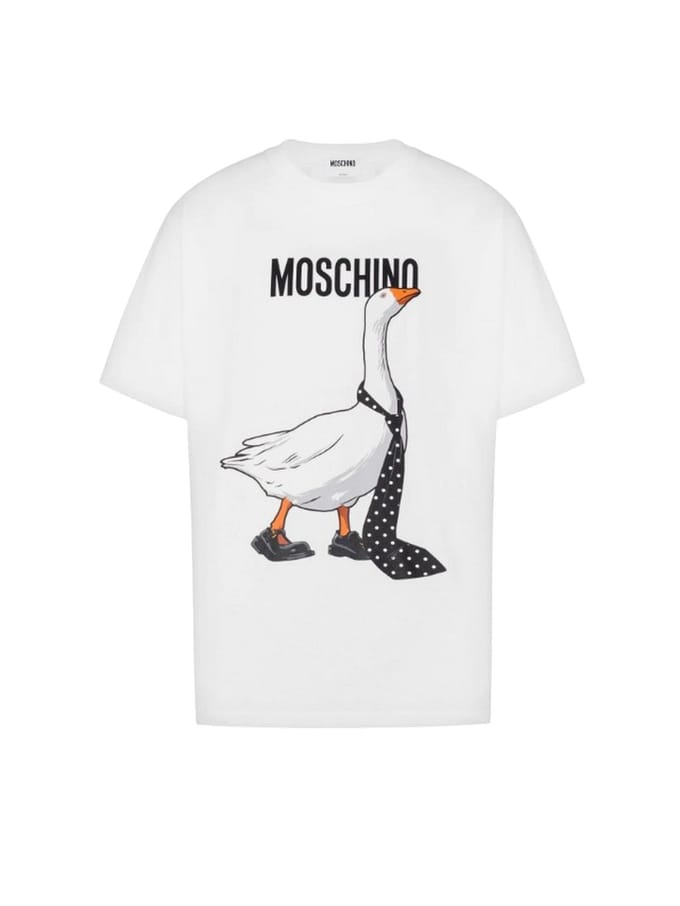 T-shirt man Moschino Jeans - t-shirt bio katoen jersey - wit