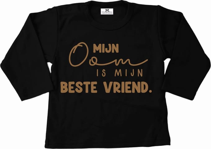 Shirt zwart kind-mijn oom is mijn beste vriend-Maat 68