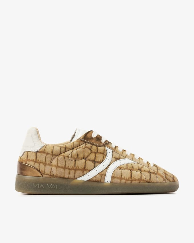 VIA VAI Nilla Khloe Sneakers Dames - Leer - Beige