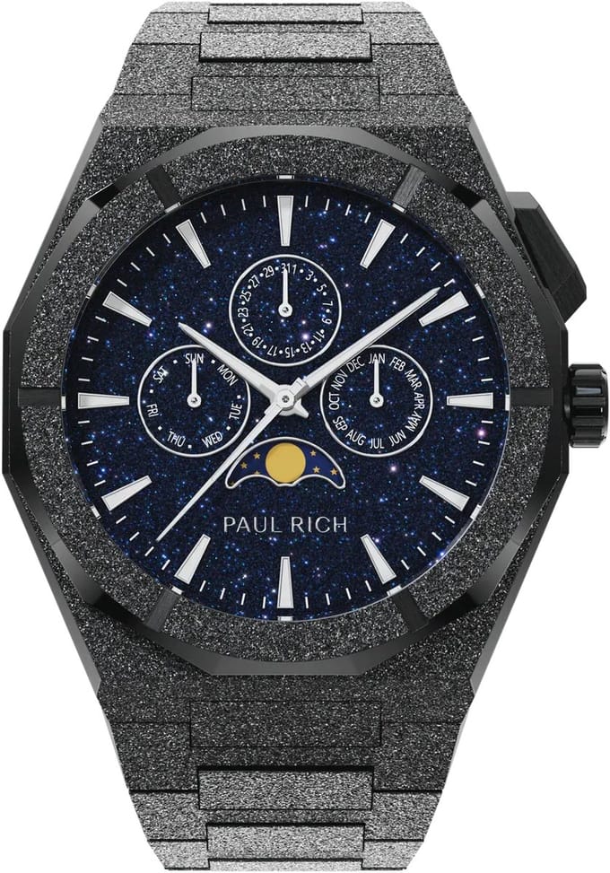 Paul Rich Moonphase Frosted Star Dust II Black MOON07 horloge