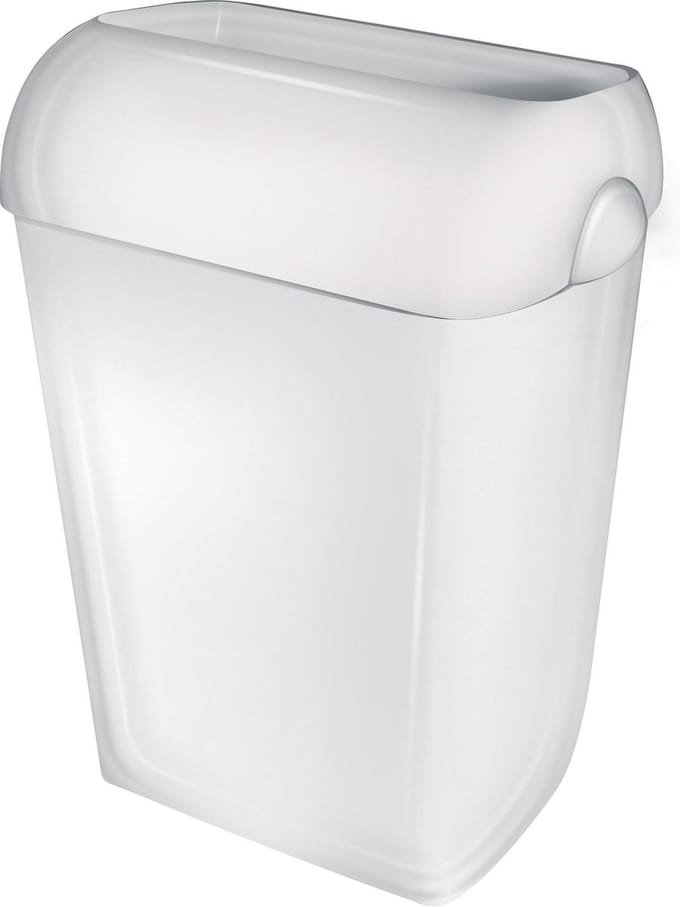 Afvalbak half open 23L - Kunststof - Wit - PlastiQline
