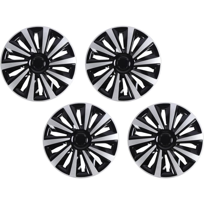 4 Pièces 14 pouces Cache-moyeu de voiture Look à la mode Protecteur Résistant aux rayures Cache-moyeu de roue pour Fiesta gray