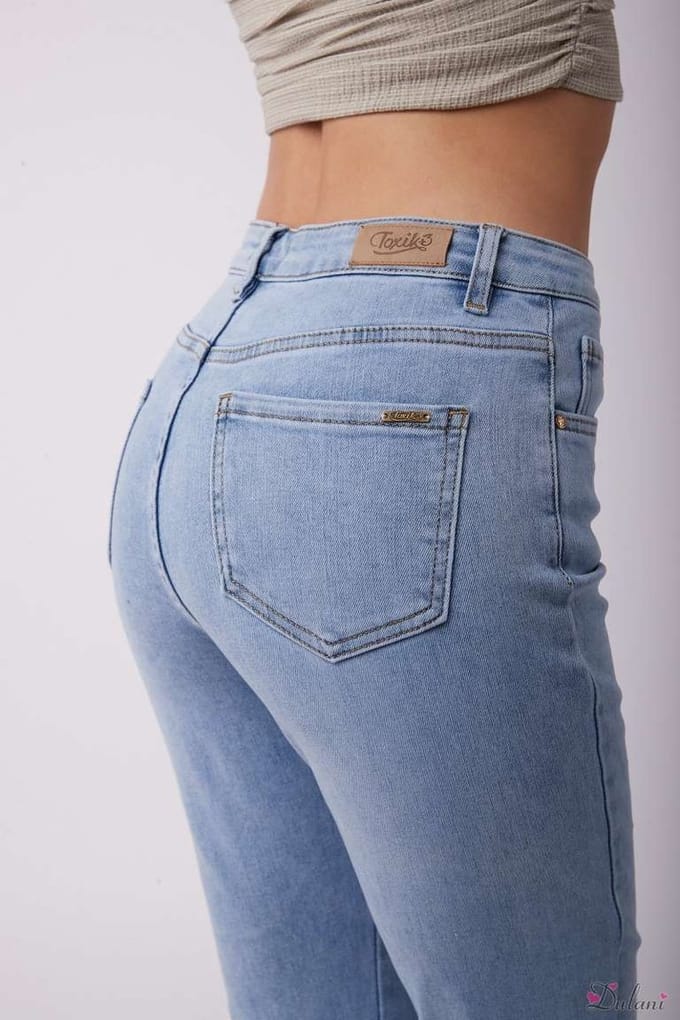 Broek Toxik3 hoge taille met split light jeans H2621-1