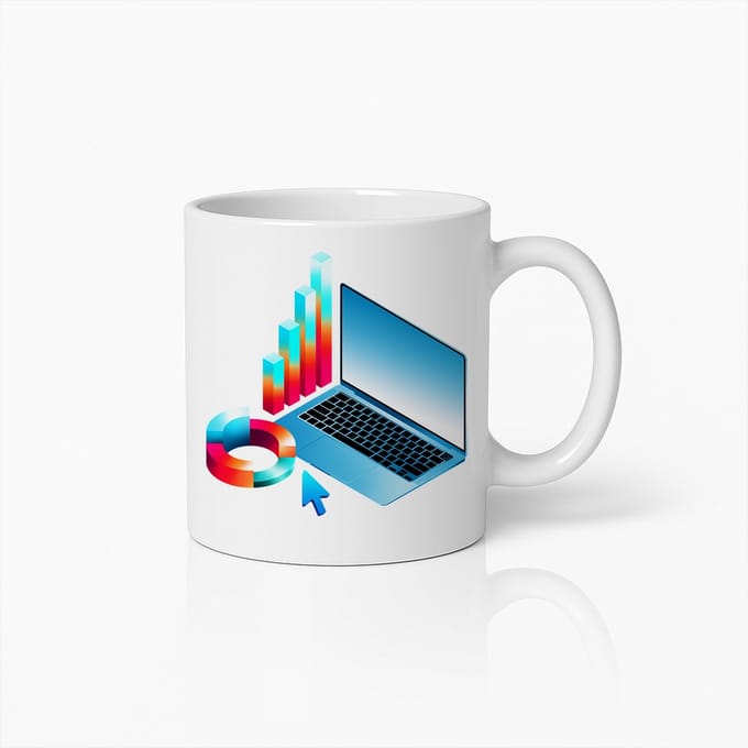 Data-analyse Laptop Mok – Moderne Tech Koffiebeker voor Professionals