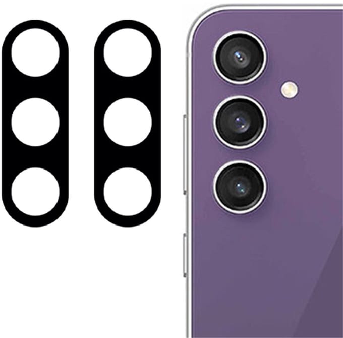 Camera lens Protector 2x Geschikt voor: Samsung Galaxy S25 Plus - screen protector - glas - bescherm je camera - beschermglas - Zwart