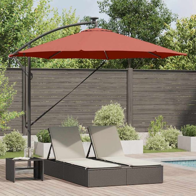vidaXL Parasol 294 x 294 x 248 cm Polyester en Aluminium Terracotta
