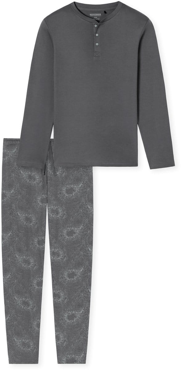 Schiesser – Fine Interlock – Pyjama – 182027 – Anthracite – Maat L