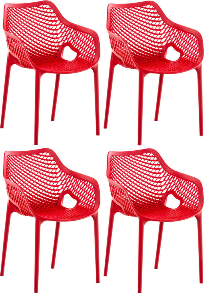CLP Air XL Set van 4 Stapelstoelen - rood