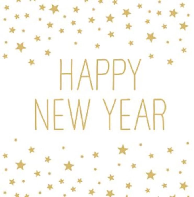 Lunch servetten Happy New Year White - PPD - 33x33 cm