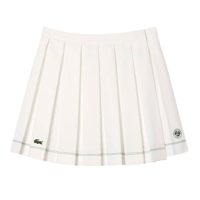 Lacoste Plissérok voor dames – Roland Garros-editie (Crème)