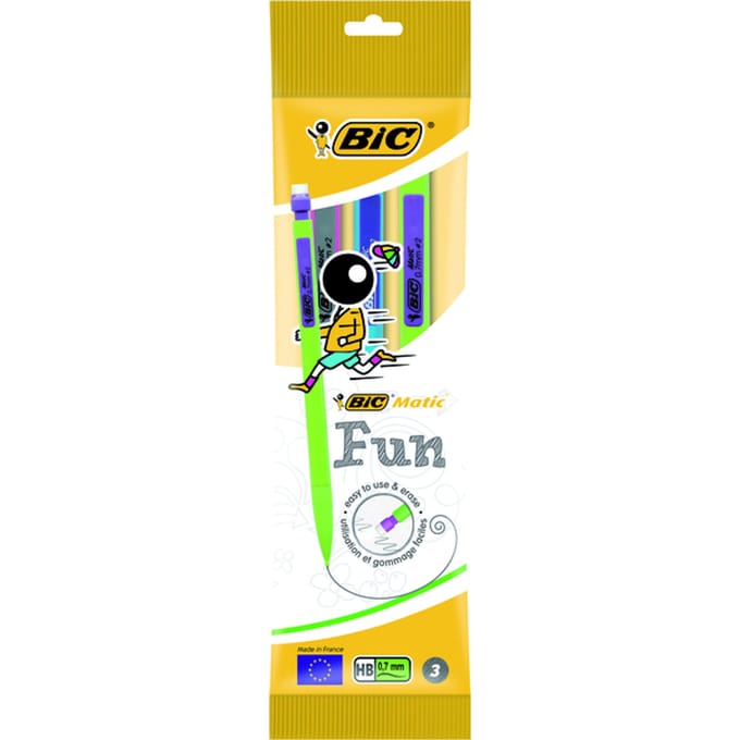Vulpotlood Bic Matic fun HB  0.7mm blister à 3 stuks