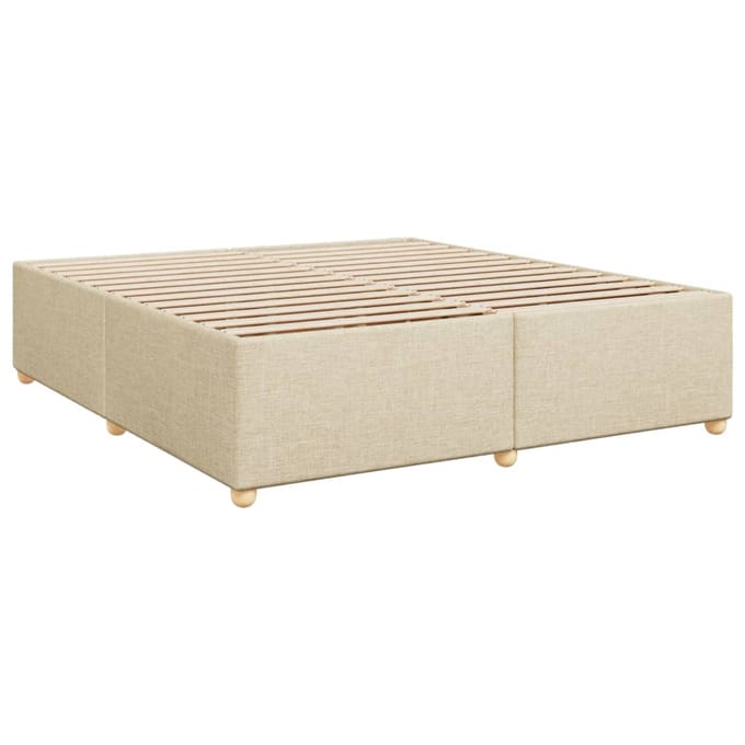vidaXL - Bedframe - zonder - matras - stof - crèmekleurig - 200x200 - cm