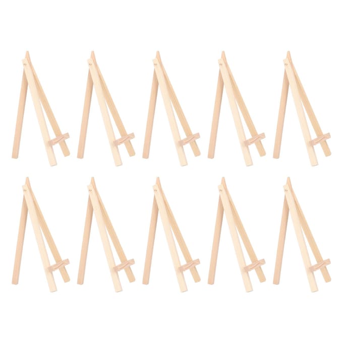 10 Pièces Chevalet en Toile Hauteur 6,1 Pouces Pin Multifonctionnel Durable Pliable Mini Chevalet pour white