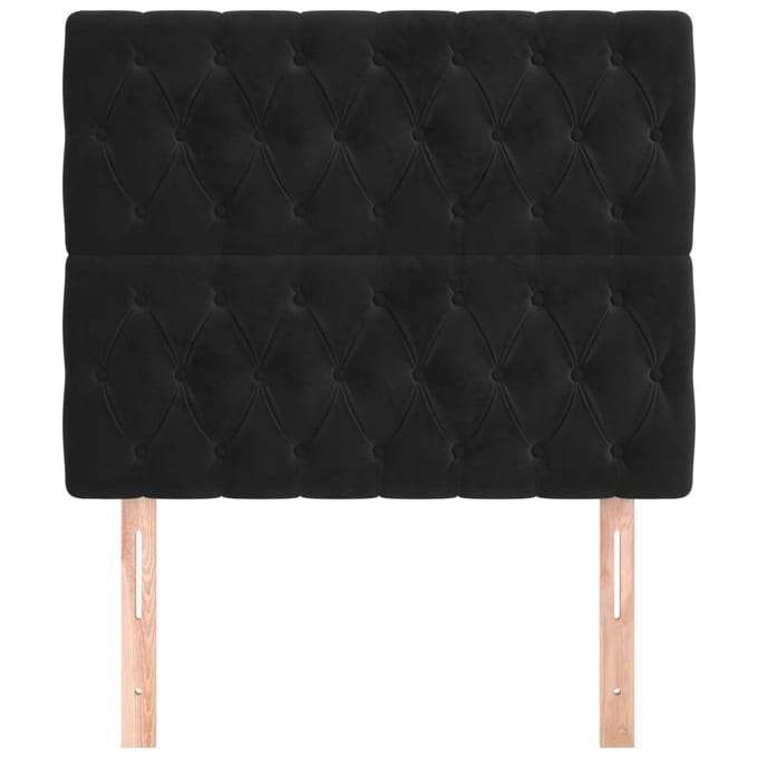 vidaXL - Hoofdbord - zwart - 90x7x118/128 - cm - fluweel