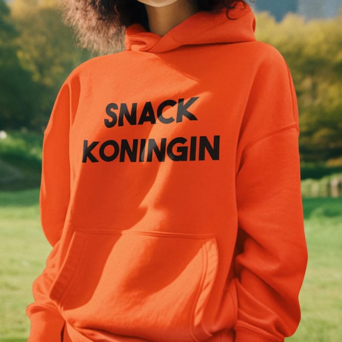 Oranje Koningsdag Hoodie Snack Koningin M