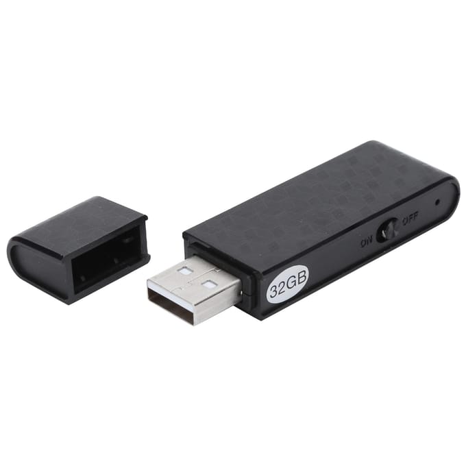 Draagbaar Klein Mini o Opnameapparatuur Apparaat U Disk Geluidsrecorder Zwart32GB 8GB