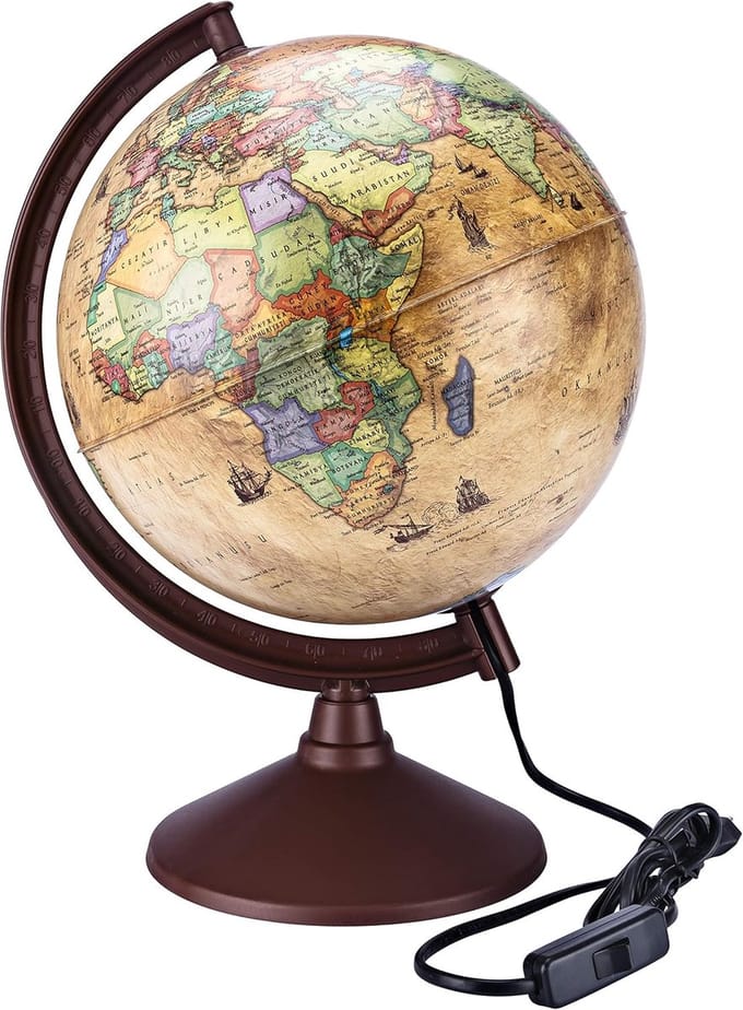 Verlichte Wereldbol 50 cm: Educatieve Kaart met Standaard