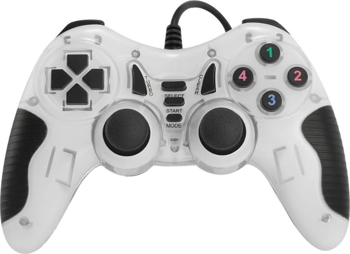 USB gamecontroller met 1.8m draad - voor PC – Wit
